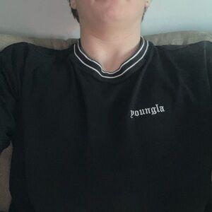 YoungLA Black Tee with White Accents